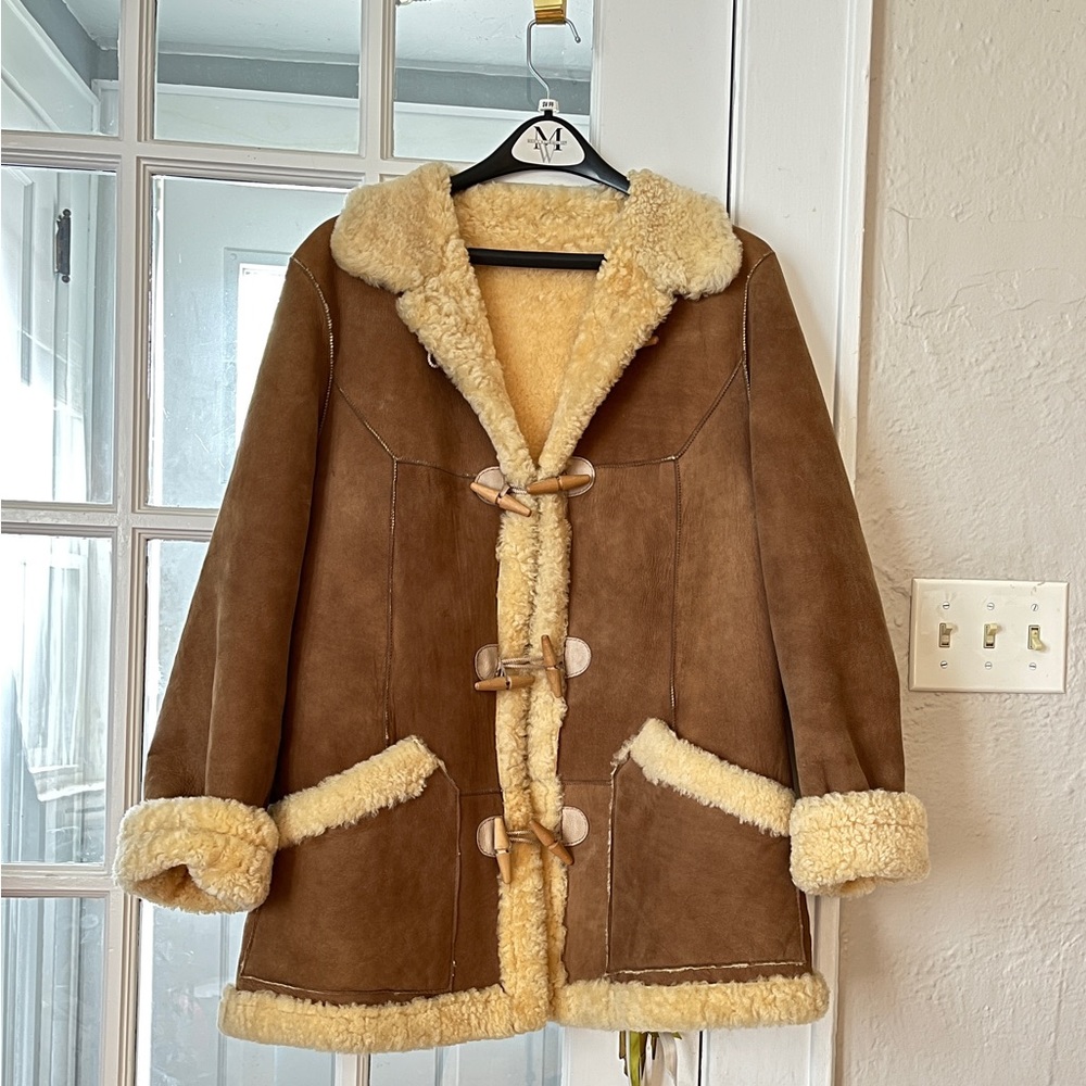 Vintage Sheepskin Leather Shearling coat/jacket